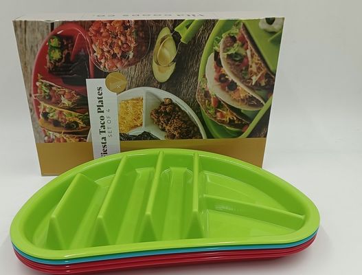 持続可能 食器洗浄機 安全なBPAフリーマイクロ波 タコ プラスチックプレート 学校へ戻る