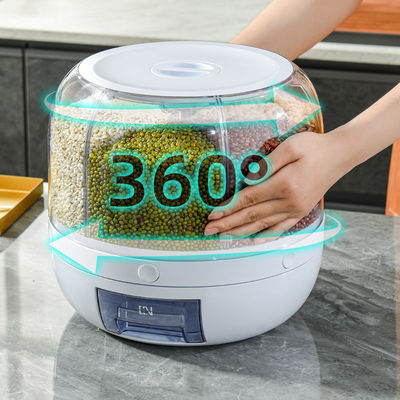 キッチン湿度防止6グリッド回転食品穀物配送機 カスタムロゴのライスボックス