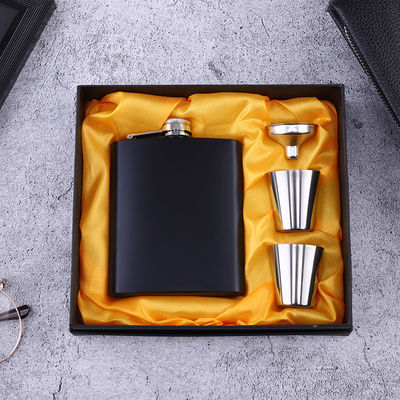 304ステンレス鋼 ヒップボトル アルコールマットブラック容量 1oz 2oz 3oz 4oz 5oz