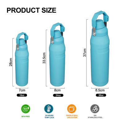 16oz/24oz/36oz 熱隔熱 粉末で覆われたステンレス鋼の水瓶