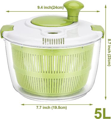 快適なハンドル 5L オーダーメイドロゴの大きなレタスサラダスピナードライヤー