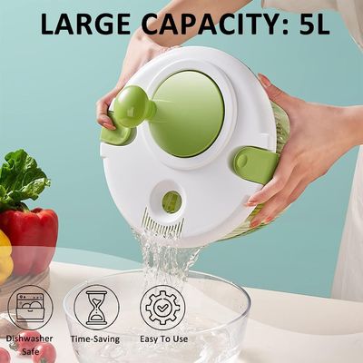 快適なハンドル 5L オーダーメイドロゴの大きなレタスサラダスピナードライヤー