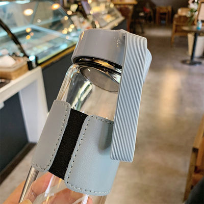 480ml カスタムボロシリケートガラス水瓶 革の袖とティーインフューザー
