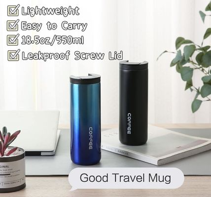 ビジネス ギフト 550ml ステンレス スチール 真空隔熱 漏れ防止蓋付き旅行カップ