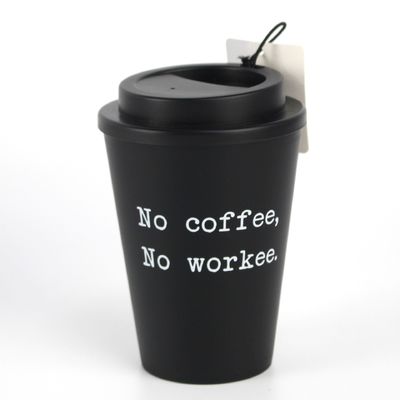 12オンス 350ml PP シリコンカバー バンブー繊維 再利用可能なコーヒーカップ 蓋付き
