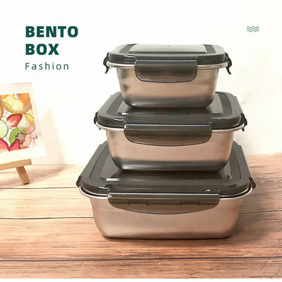 直角 400/750/1200ml 不同鋼 ベント ランチボックス セット 鍵蓋付き 耐久性