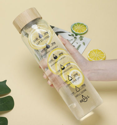 TOUR 700ml / 1000ml 容量と時間スケールを持つ屋外活動ガラスタンブラーカップ