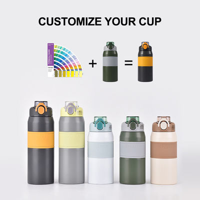 600ml/800ml ステンレスステール水瓶 ストローとポータブルハンドル