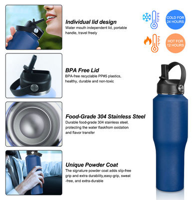 この32オンスステンレス鋼の水瓶とスプート蓋でキャンプ用具をアップグレードしてください