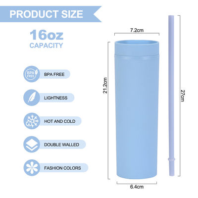 186g カスタマイズされたアクリルパステル色タンブラー 16oz 再利用可能なプラスチックカップ