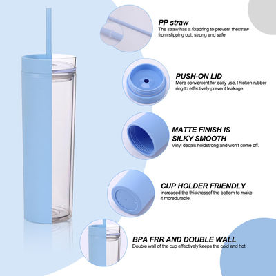 186g カスタマイズされたアクリルパステル色タンブラー 16oz 再利用可能なプラスチックカップ