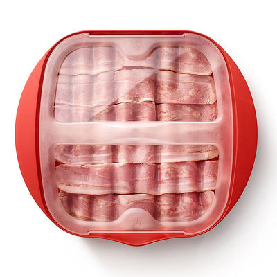 28*25*5cm オーダーメイド 食品グレード PP素材 ベーコン 蓋付きマイクロ波炊飯器 オーダーメイドロゴ受付