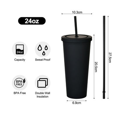アメリカンスタイル 710ML / 24oz 再利用可能なBPAフリープラスチックタンブラー