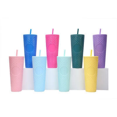 この24オンス/710ml トンブラーカップ BPAフリーストロー蓋で 好きな飲み物を楽しんでください