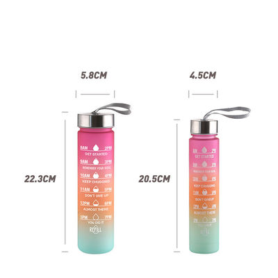 PP食品グレード 蓋 4 pcs ジムフィットネスのためのストローとステッカー付きプラスチックスポーツ用水瓶
