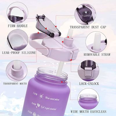 PP食品グレード 蓋 4 pcs ジムフィットネスのためのストローとステッカー付きプラスチックスポーツ用水瓶
