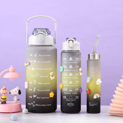 ユニセックス 3 in 1 モチベーションタイムマーカー グラデントカラー 水瓶セット 2000ml 900ml 500ml