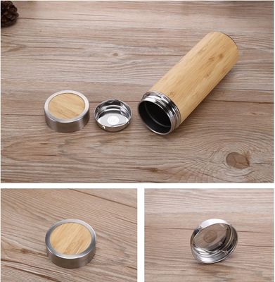 大人 エコフレンドリー バンブー ダブルウォール ステンレス スチール 茶とコーヒーのタンブラー
