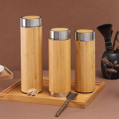 大人 エコフレンドリー バンブー ダブルウォール ステンレス スチール 茶とコーヒーのタンブラー