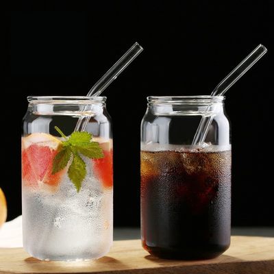 キッチン BPA 無料 ボロシリケート ガラス 水瓶 竹の蓋とガラスストロー