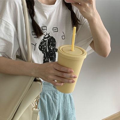 再利用可能なプラスチックAS PP タムラー ストローと蓋付き カスタムロゴの水カップ