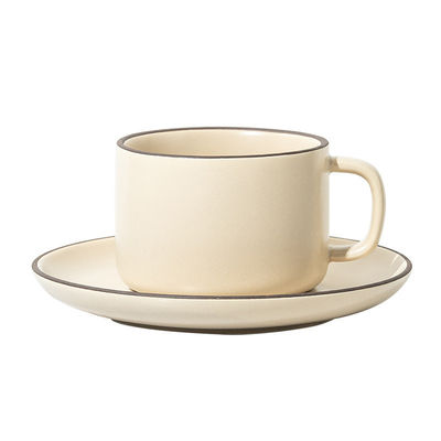 250ml 容量 ノルディックマット セラミック カフェカップとプレート バンド
