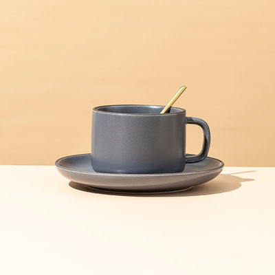 250ml 容量 ノルディックマット セラミック カフェカップとプレート バンド