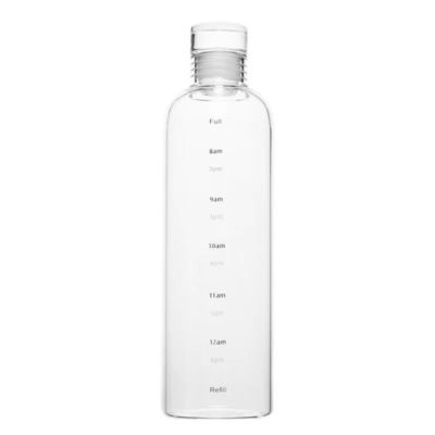 ミニマリストデザインスタイル 500ml BPAフリー ボロシリケートガラス水瓶 時間マーカー