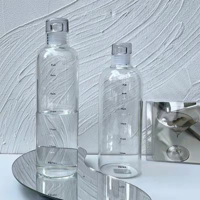 ミニマリストデザインスタイル 500ml BPAフリー ボロシリケートガラス水瓶 時間マーカー