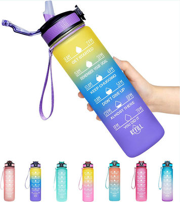 1L 容量 スポーツ用水瓶 時刻印と直接飲用ストロー BPA 無