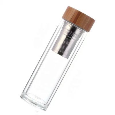 高ボロシリケート 350ml ガラス水瓶 茶と水分離カップインフューザーを含む