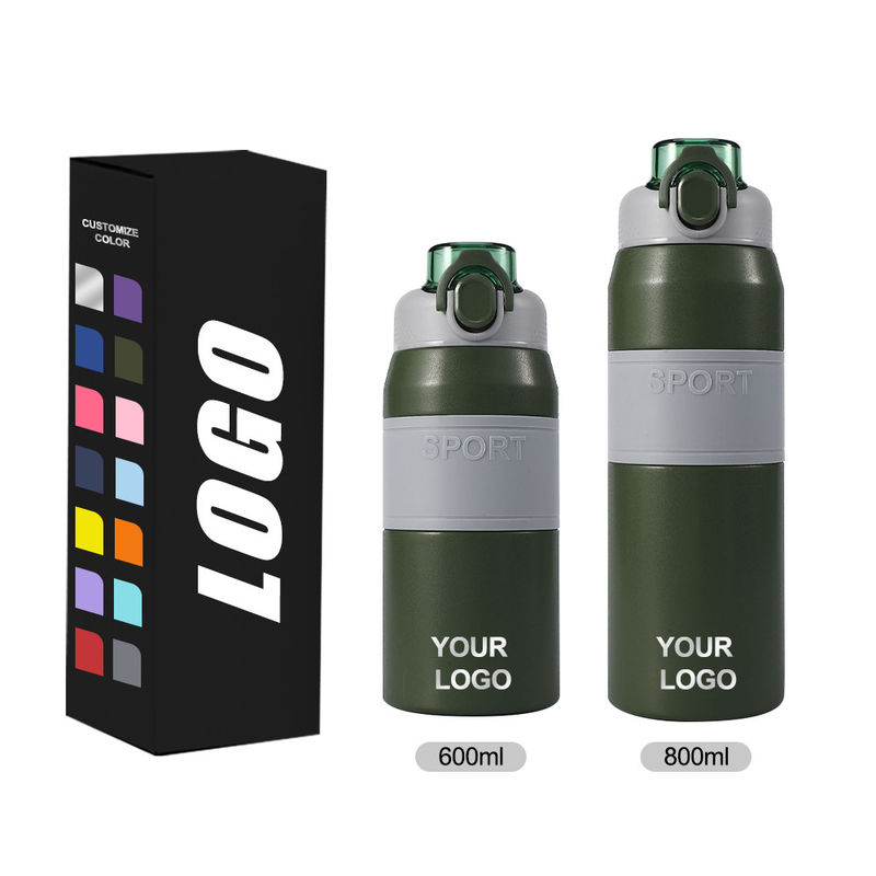 600ml/800ml ステンレスステール水瓶 ストローとポータブルハンドル
