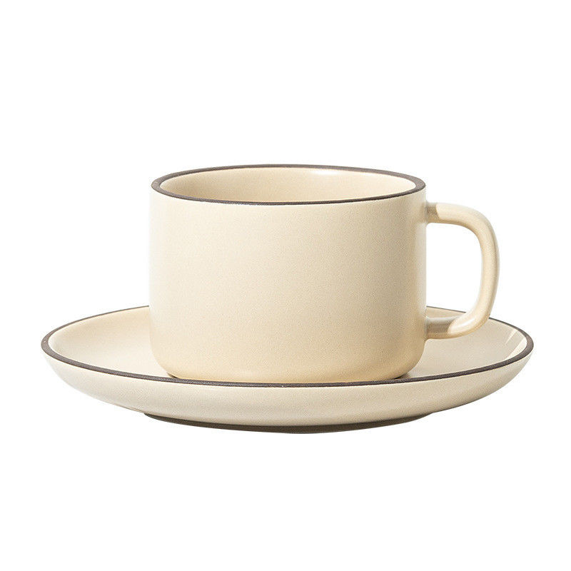 250ml 容量 ノルディックマット セラミック カフェカップとプレート バンド